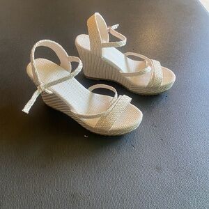 Elegant Cream Wedge Sandals